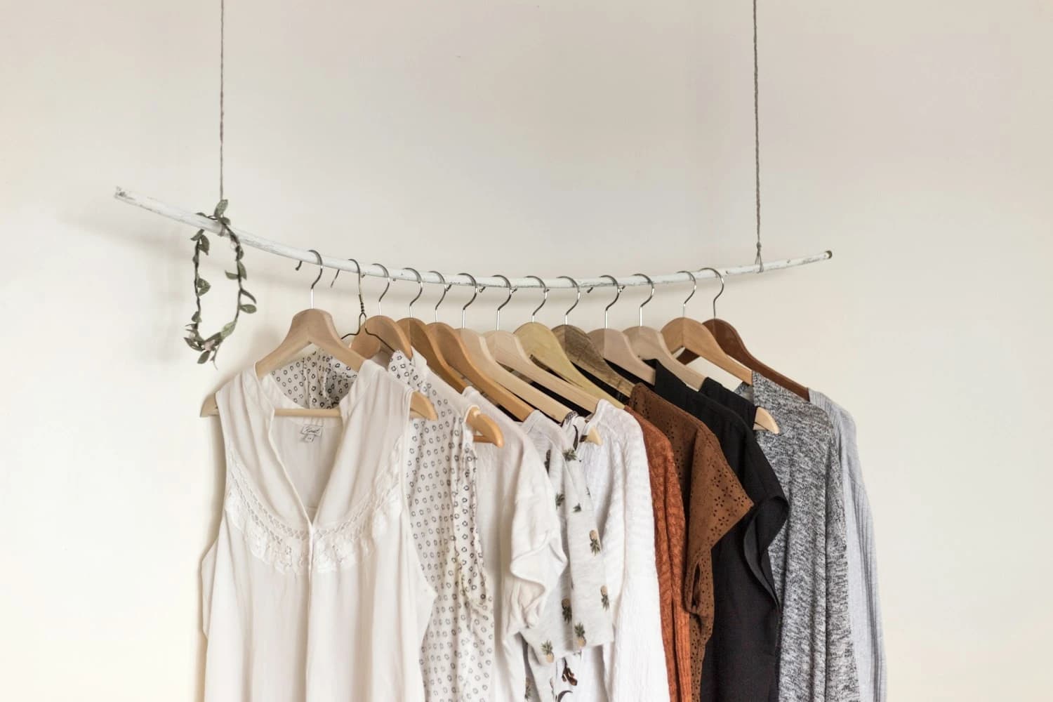 Editorial reference photograph of clothes on a rail; not a bruce&me collection